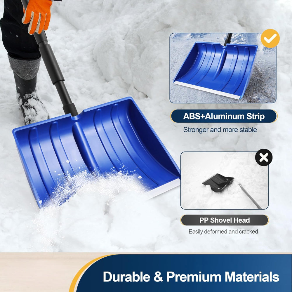 Wide Blade Adjustable Snow Shovel