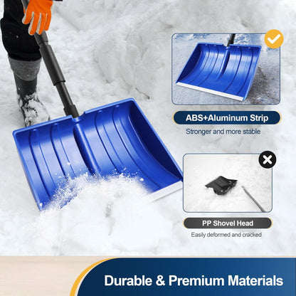 Wide Blade Adjustable Snow Shovel