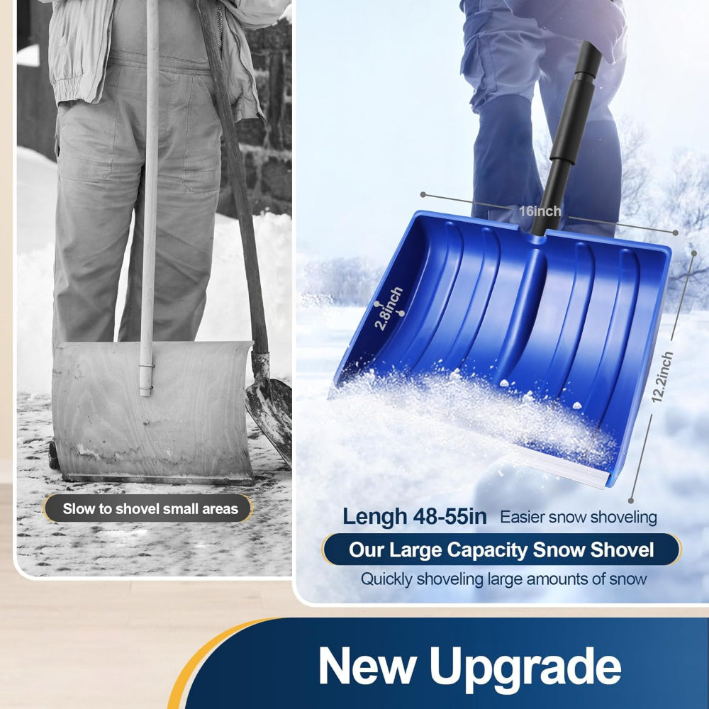 Wide Blade Adjustable Snow Shovel