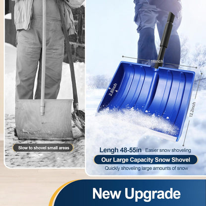 Wide Blade Adjustable Snow Shovel