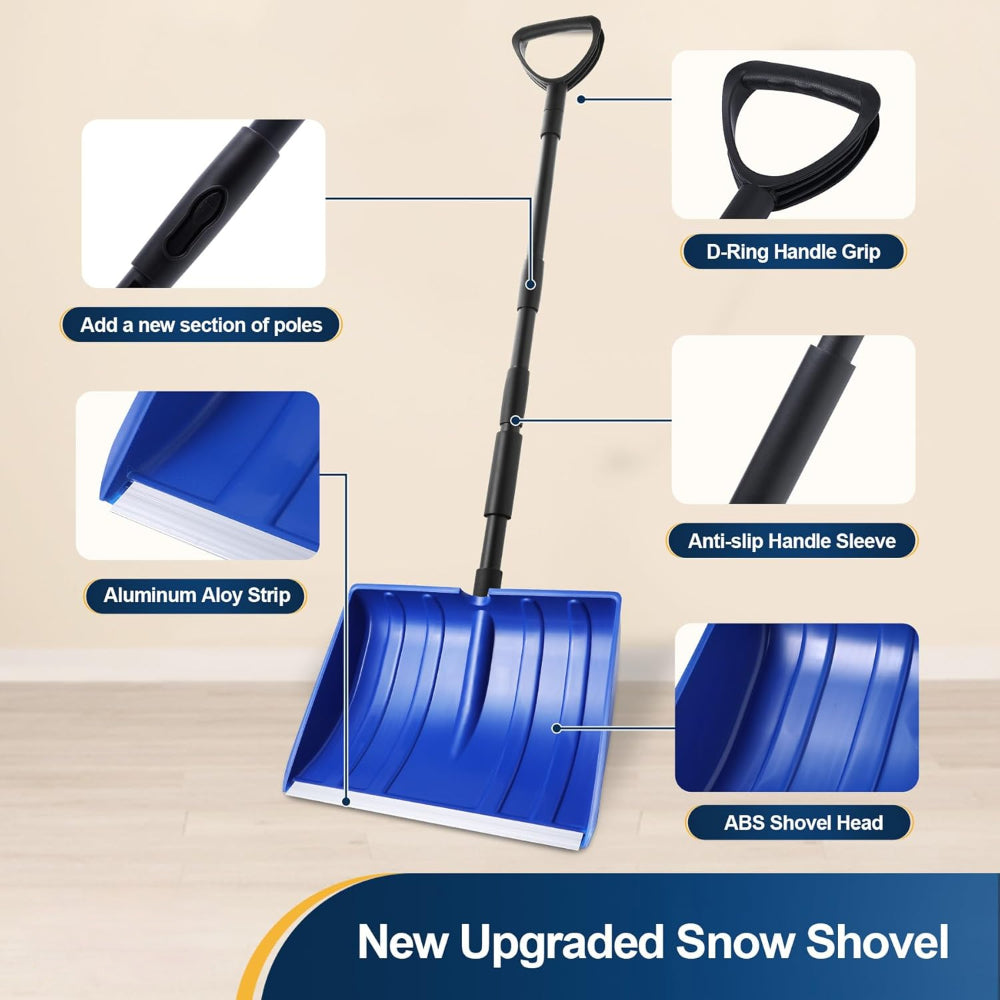 Wide Blade Adjustable Snow Shovel