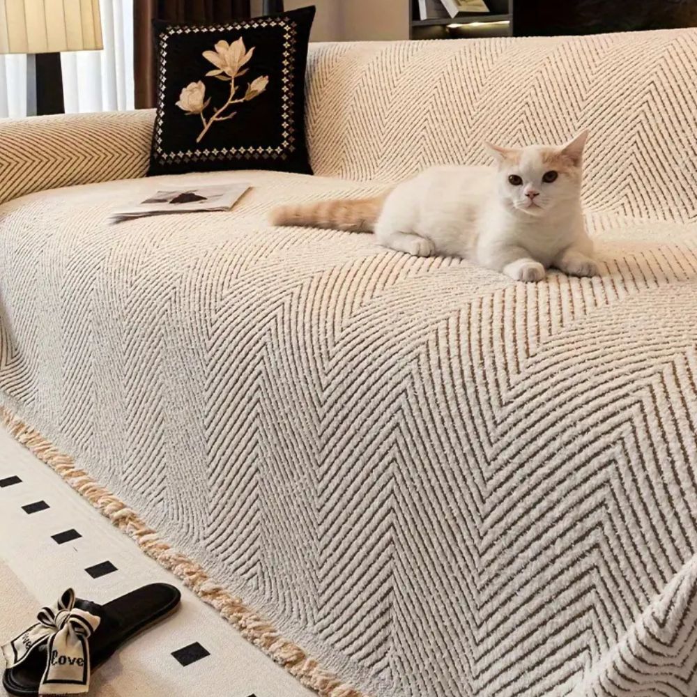 Herringbone Non-Slip Sofa Cover