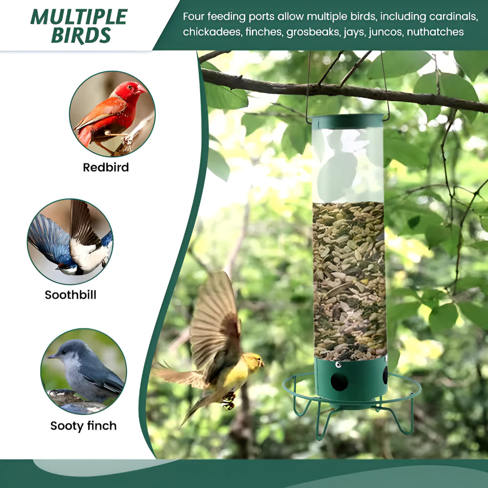 Squirrel Proof Metal Tube Bird Feeder