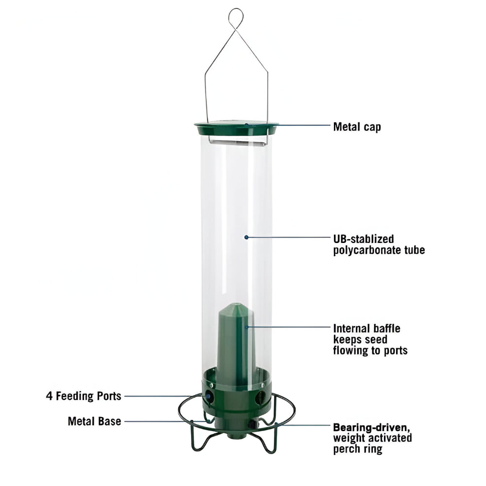 Squirrel Proof Metal Tube Bird Feeder