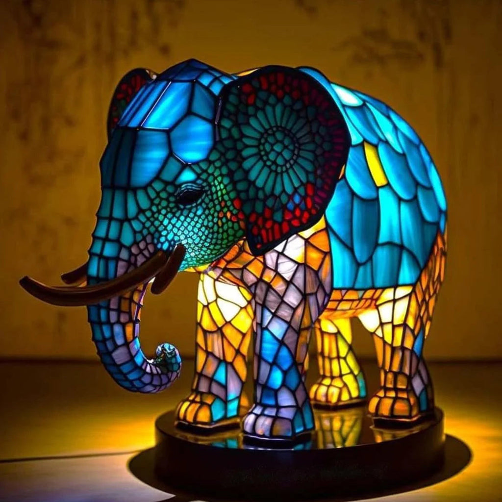 Stained Glass Style Animal Table Lamp