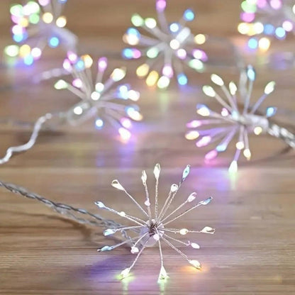 Copper Wire Starburst LED String Lights