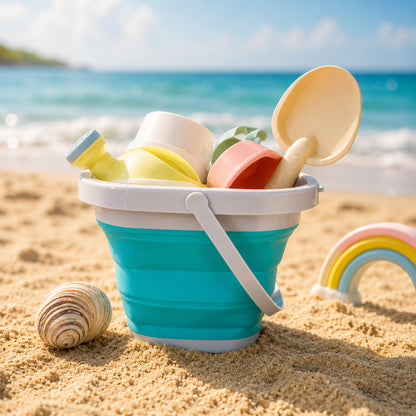 Foldable Sand Bucket Beach Toy Set