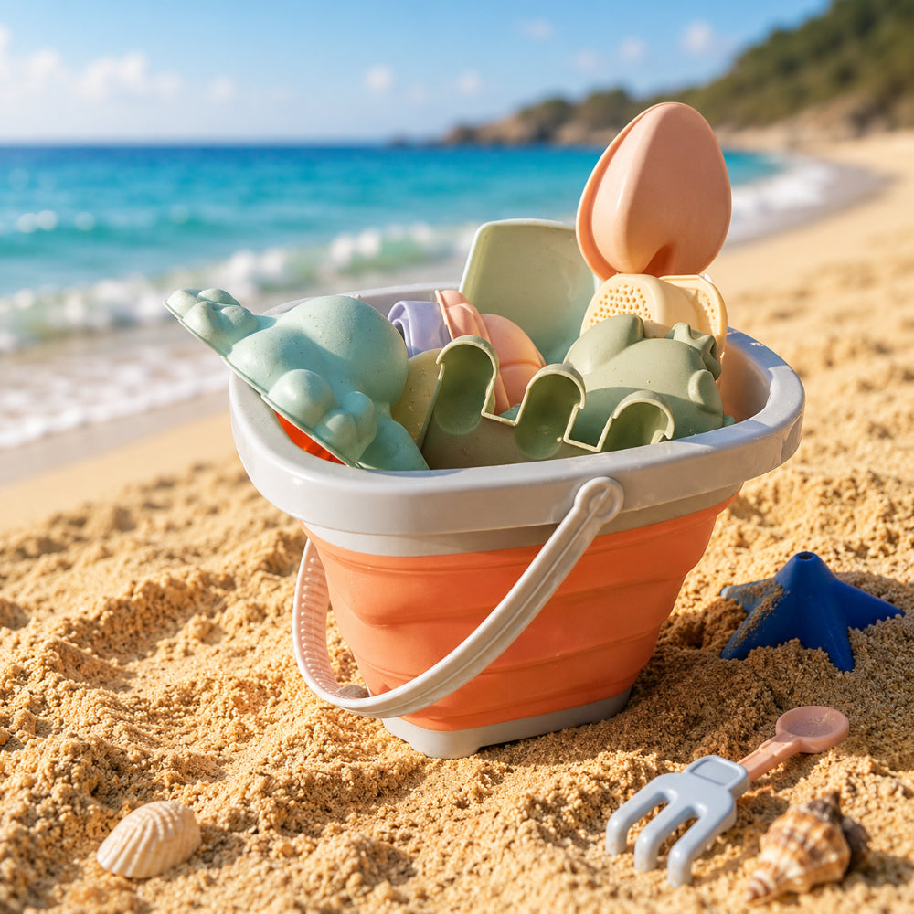 Foldable Sand Bucket Beach Toy Set