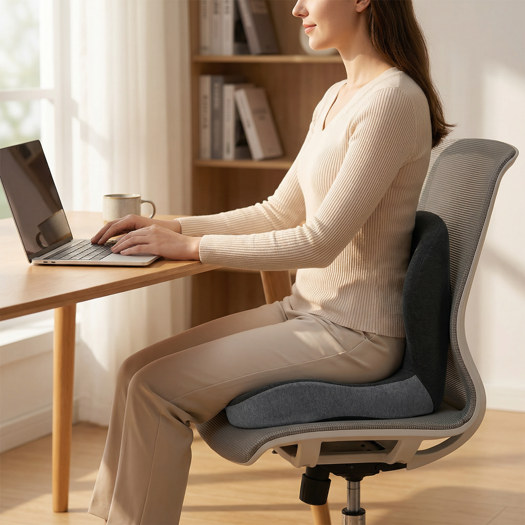 Memory Foam Back Support Chair Pad