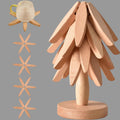 Folding Wooden Heat Resistant Trivet Set