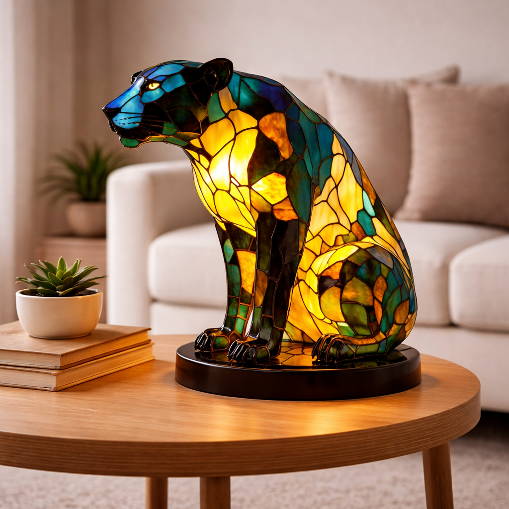 Stained Glass Style Animal Table Lamp