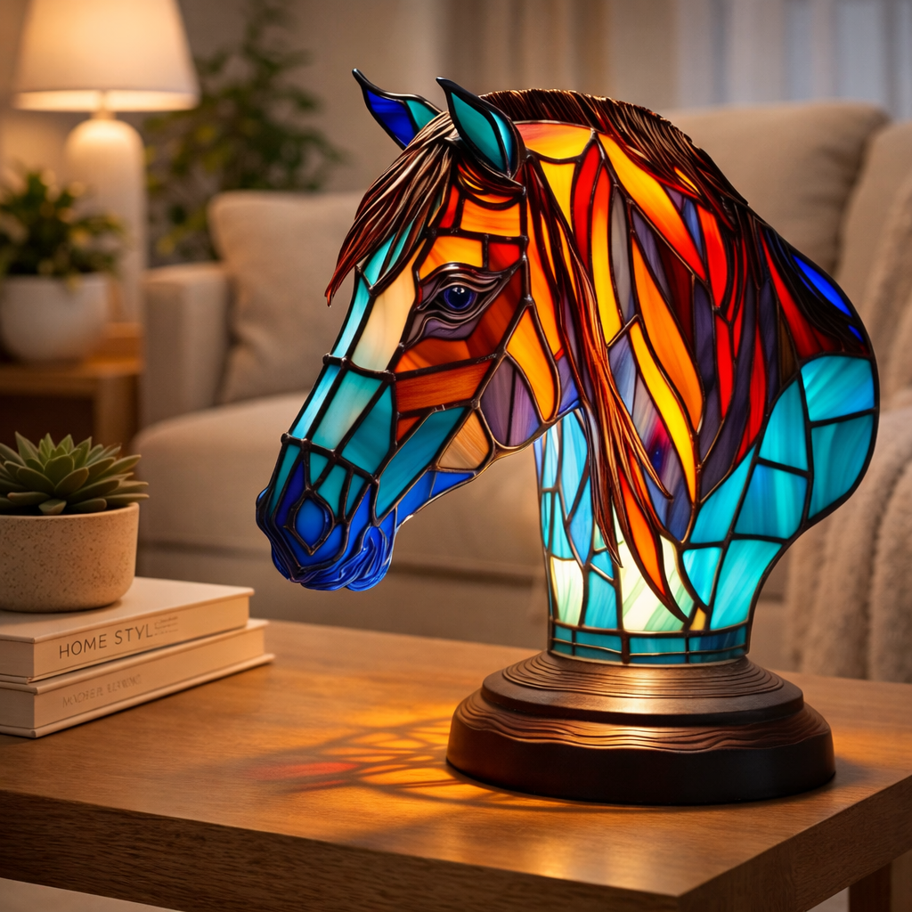 Stained Glass Style Animal Table Lamp
