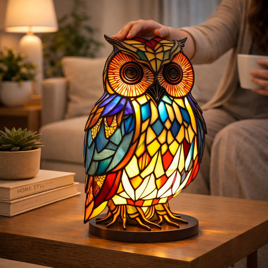 Stained Glass Style Animal Table Lamp