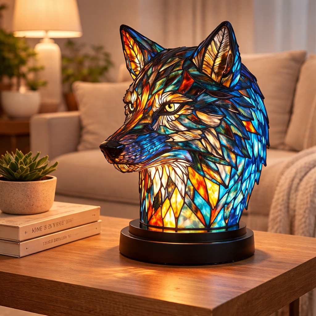 Stained Glass Style Animal Table Lamp