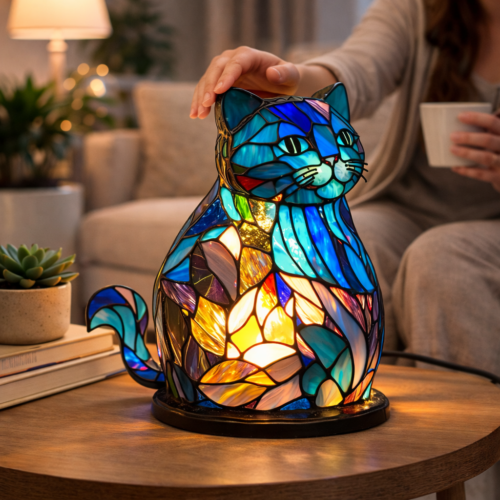 Stained Glass Style Animal Table Lamp