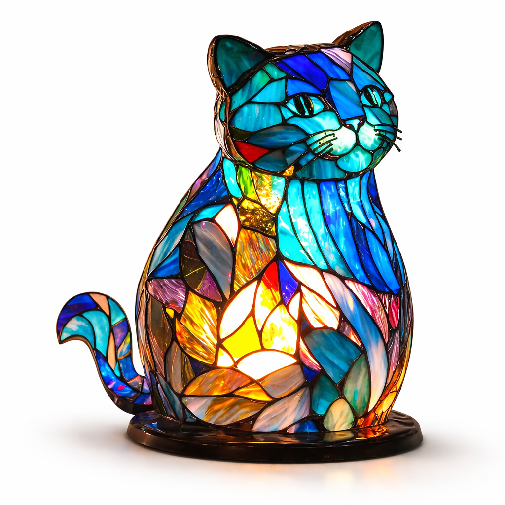 Stained Glass Style Animal Table Lamp