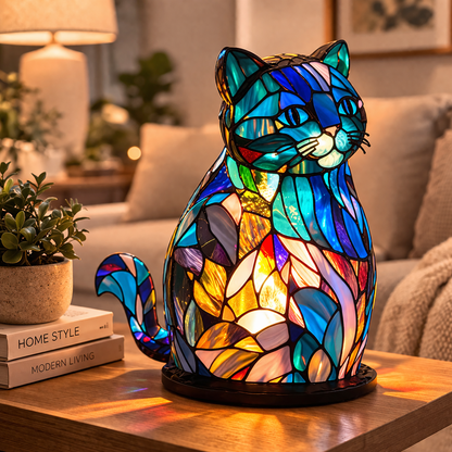 Stained Glass Style Animal Table Lamp