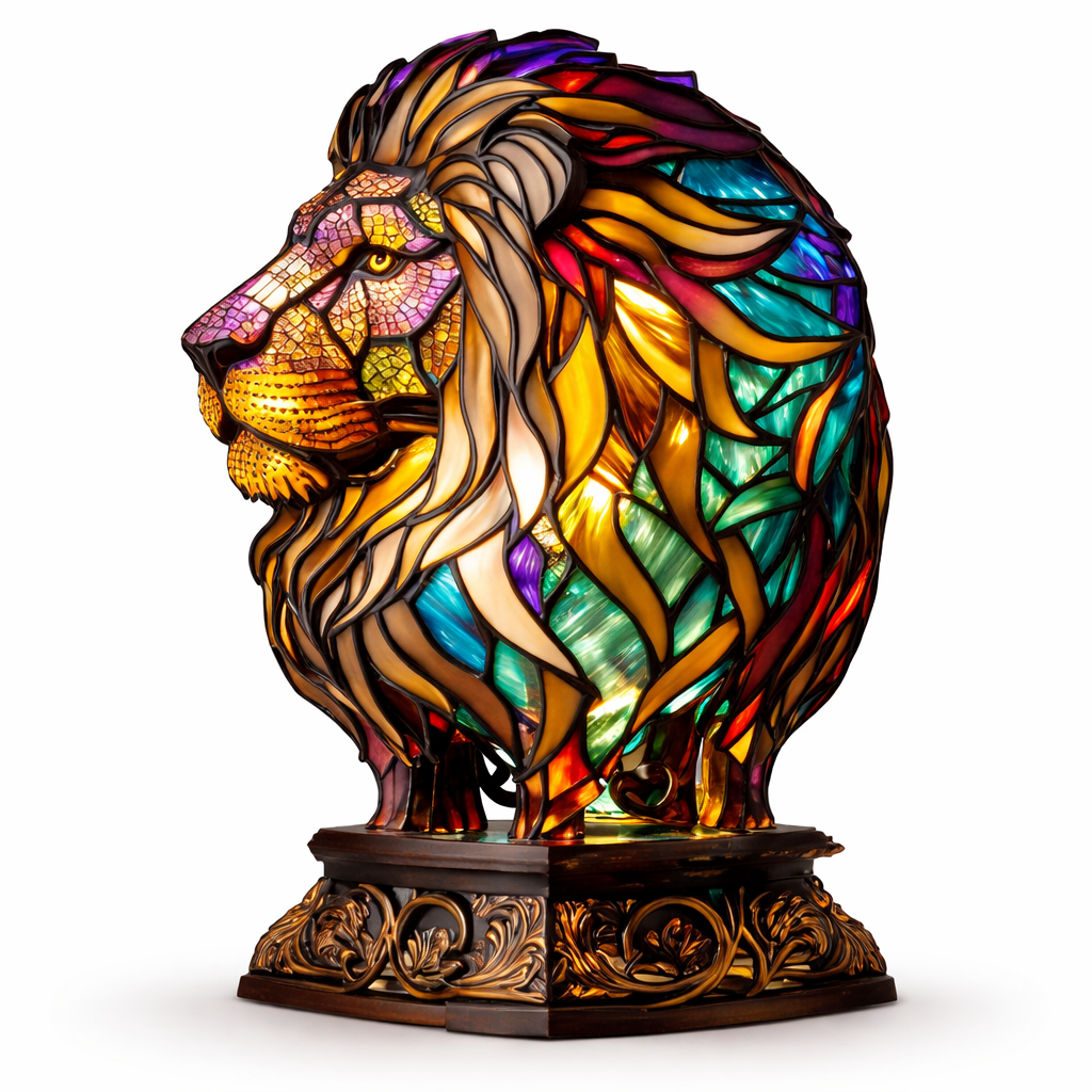 Stained Glass Style Animal Table Lamp