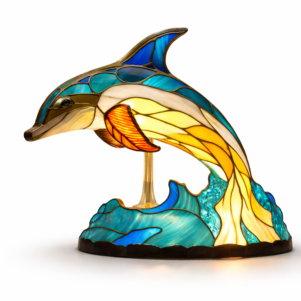 Stained Glass Style Animal Table Lamp