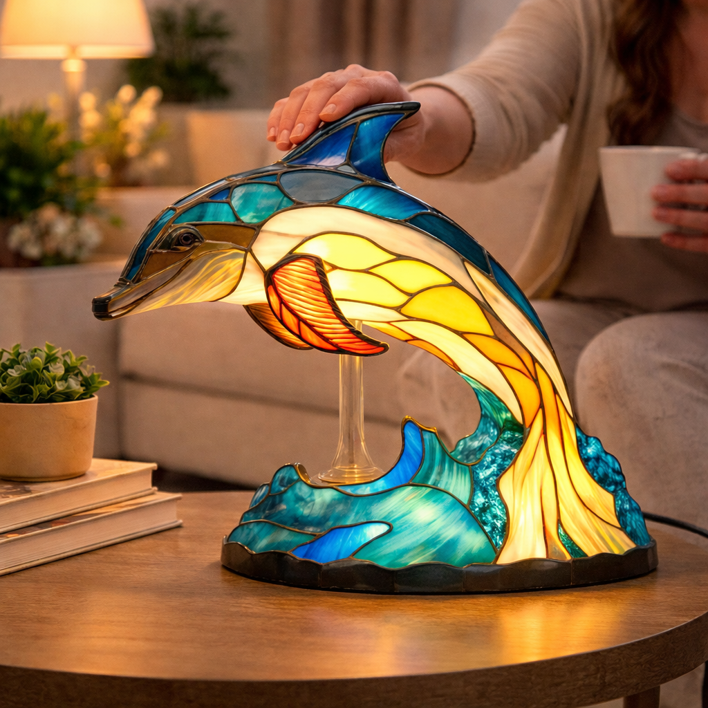 Stained Glass Style Animal Table Lamp