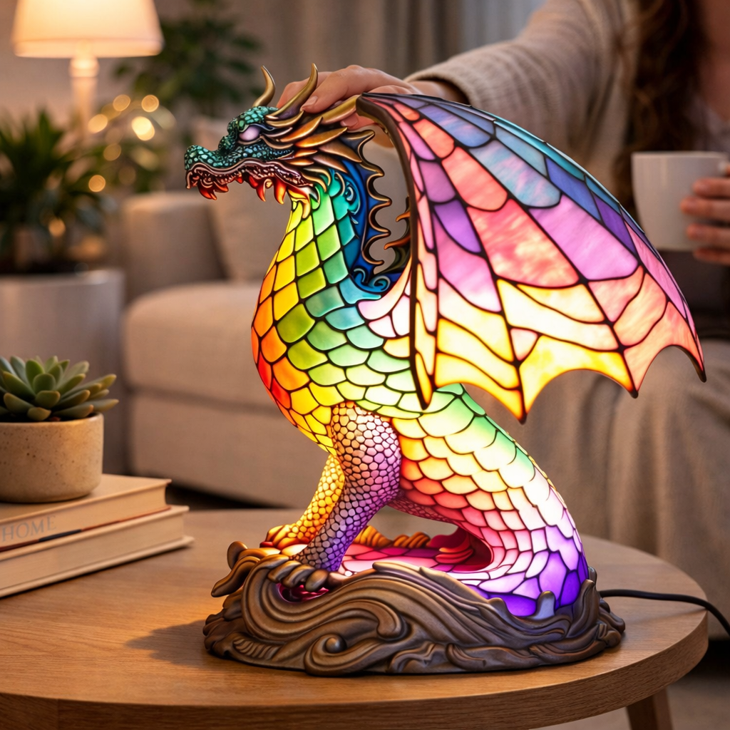 Stained Glass Style Animal Table Lamp