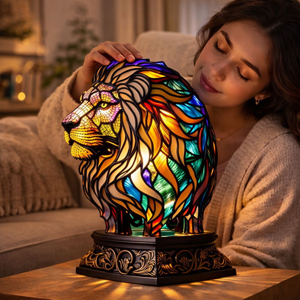 Stained Glass Style Animal Table Lamp