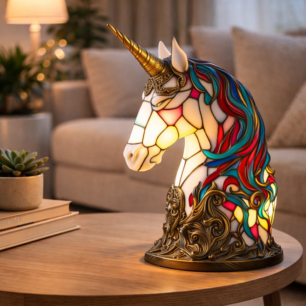 Stained Glass Style Animal Table Lamp