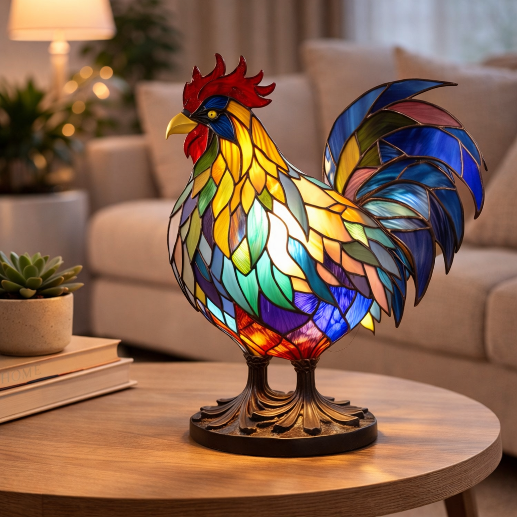 Stained Glass Style Animal Table Lamp