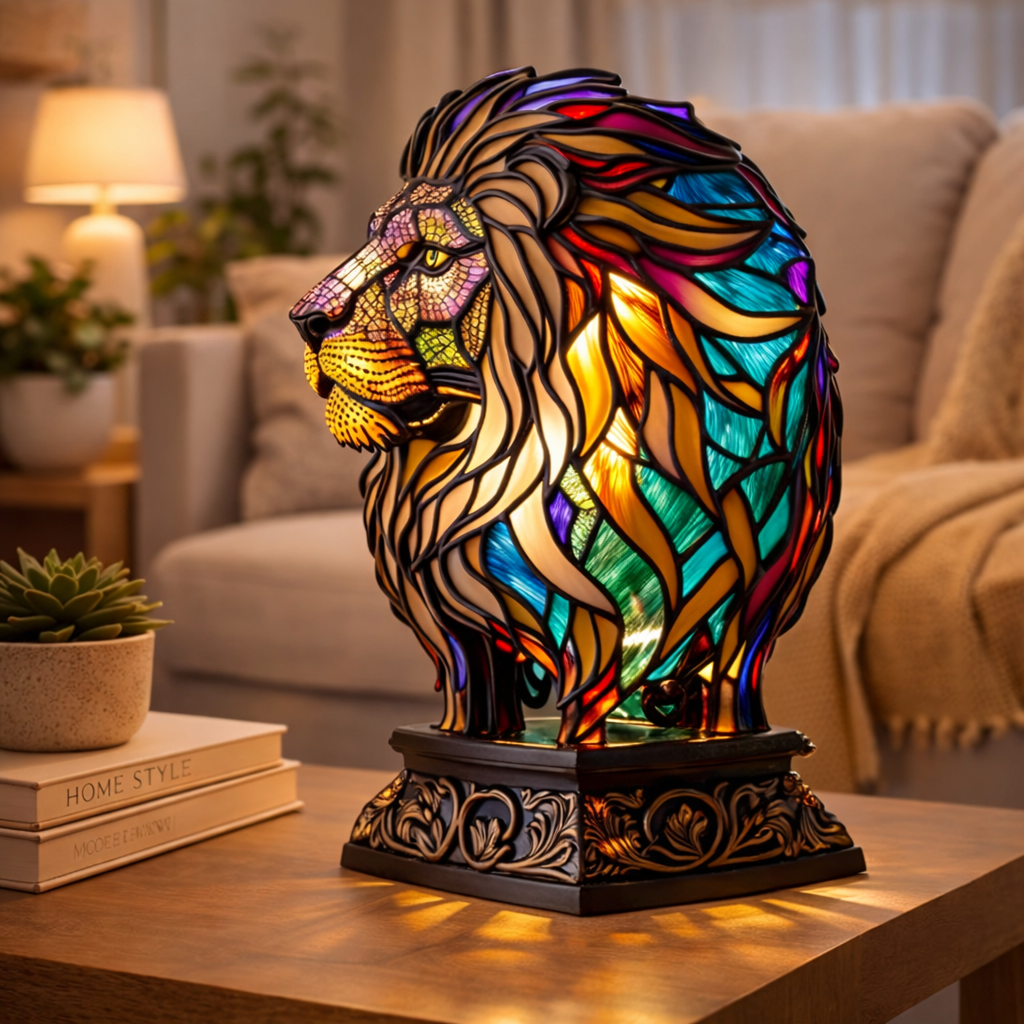Stained Glass Style Animal Table Lamp