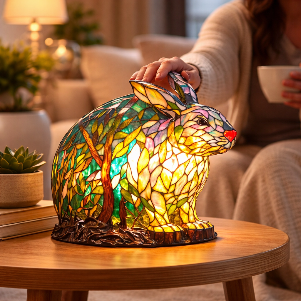 Stained Glass Style Animal Table Lamp