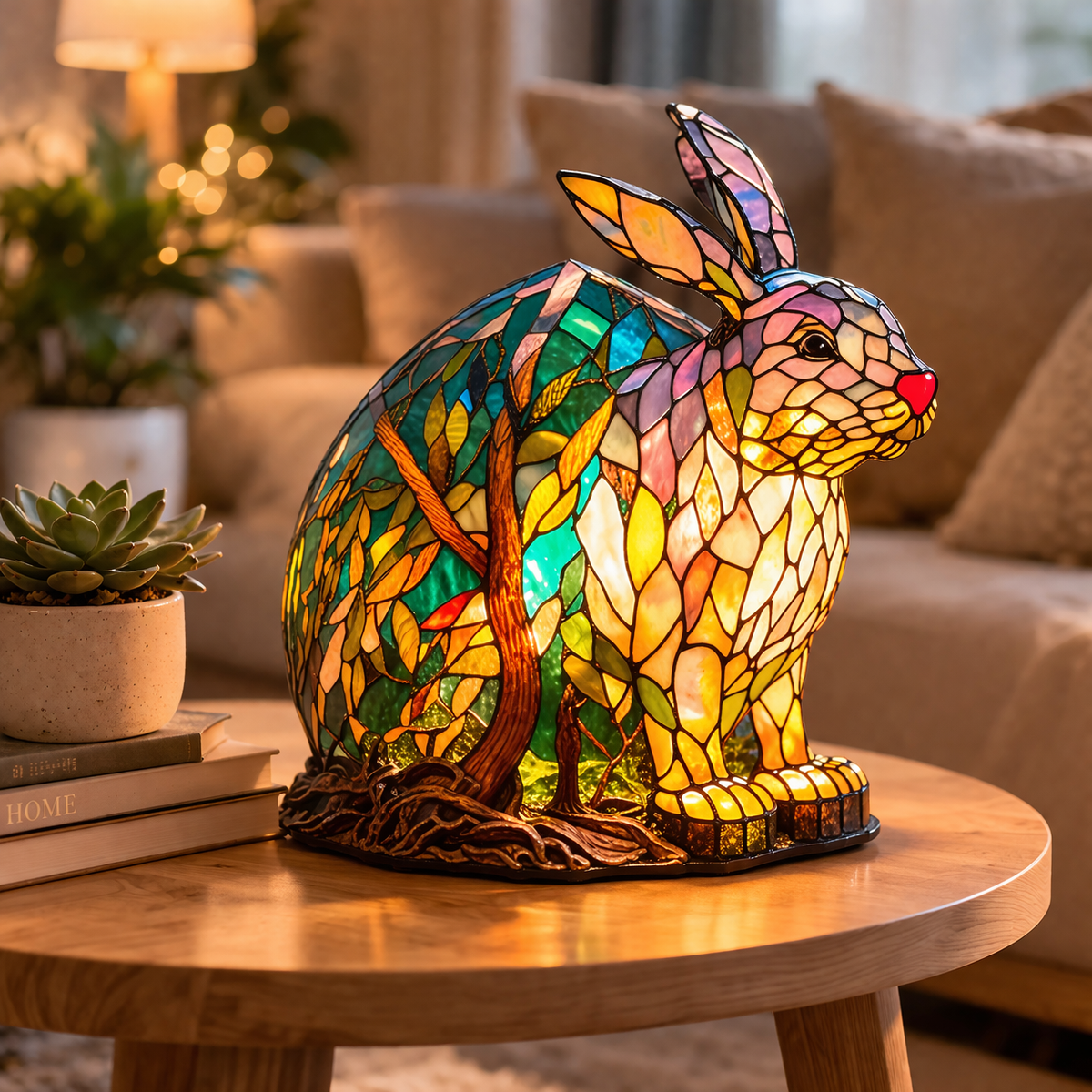 Stained Glass Style Animal Table Lamp
