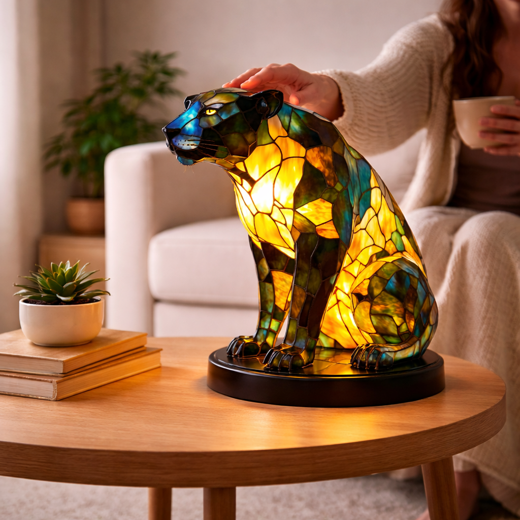 Stained Glass Style Animal Table Lamp