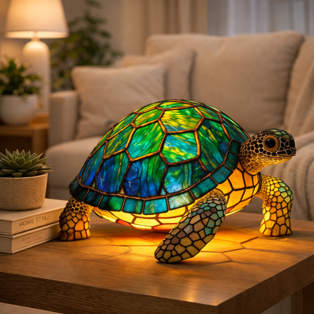 Stained Glass Style Animal Table Lamp
