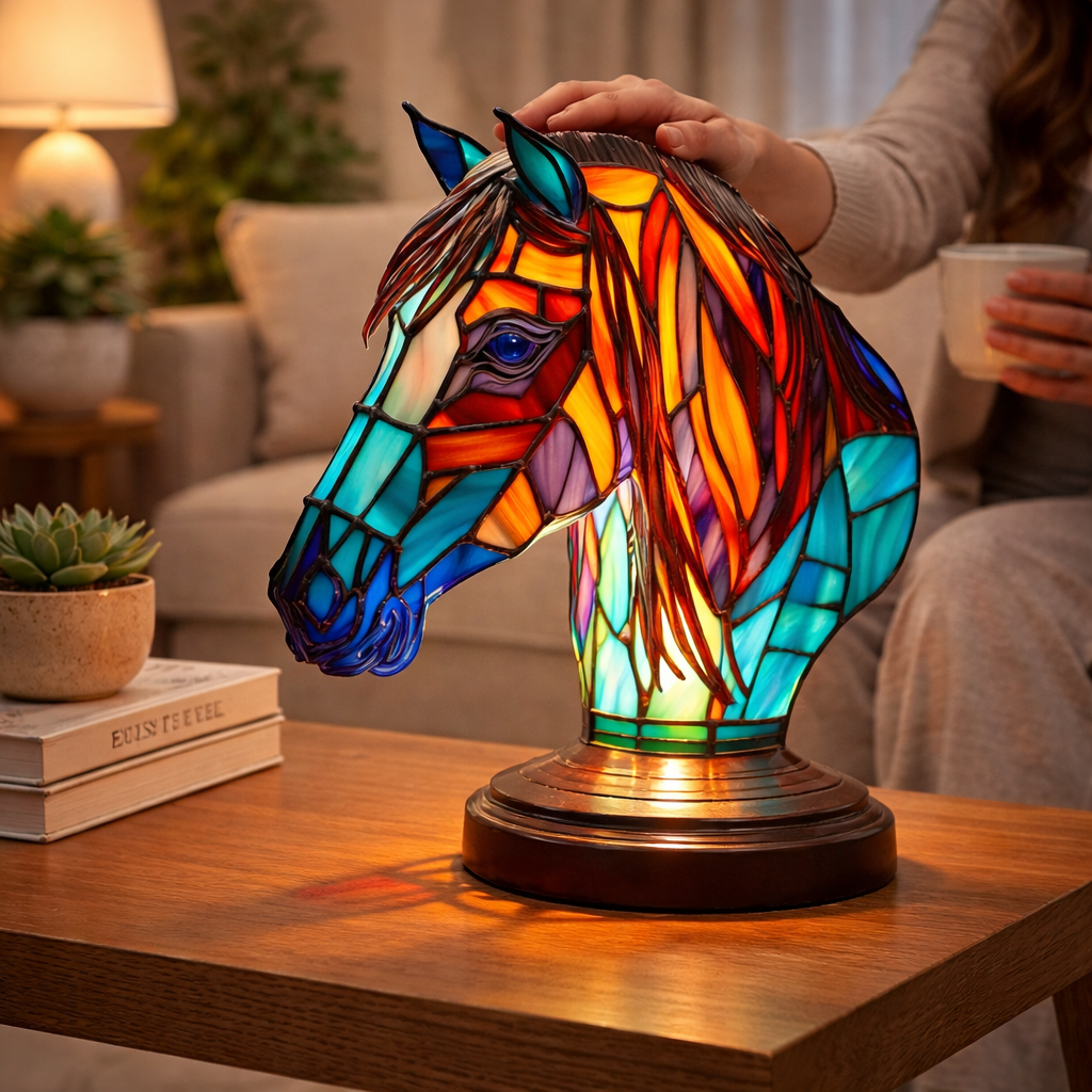Stained Glass Style Animal Table Lamp