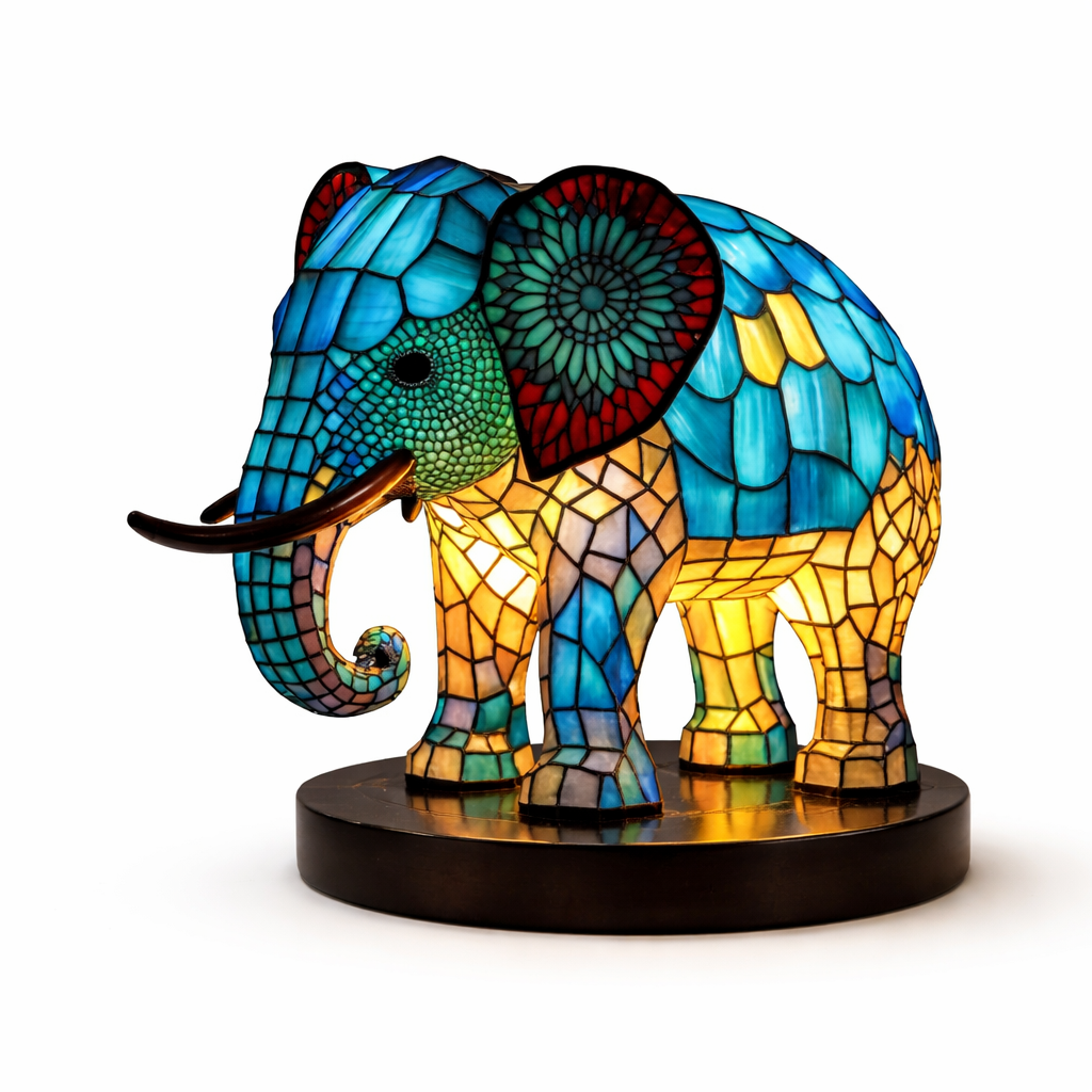 Stained Glass Style Animal Table Lamp