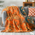 Cotton Gauze Reversible Floral Throw
