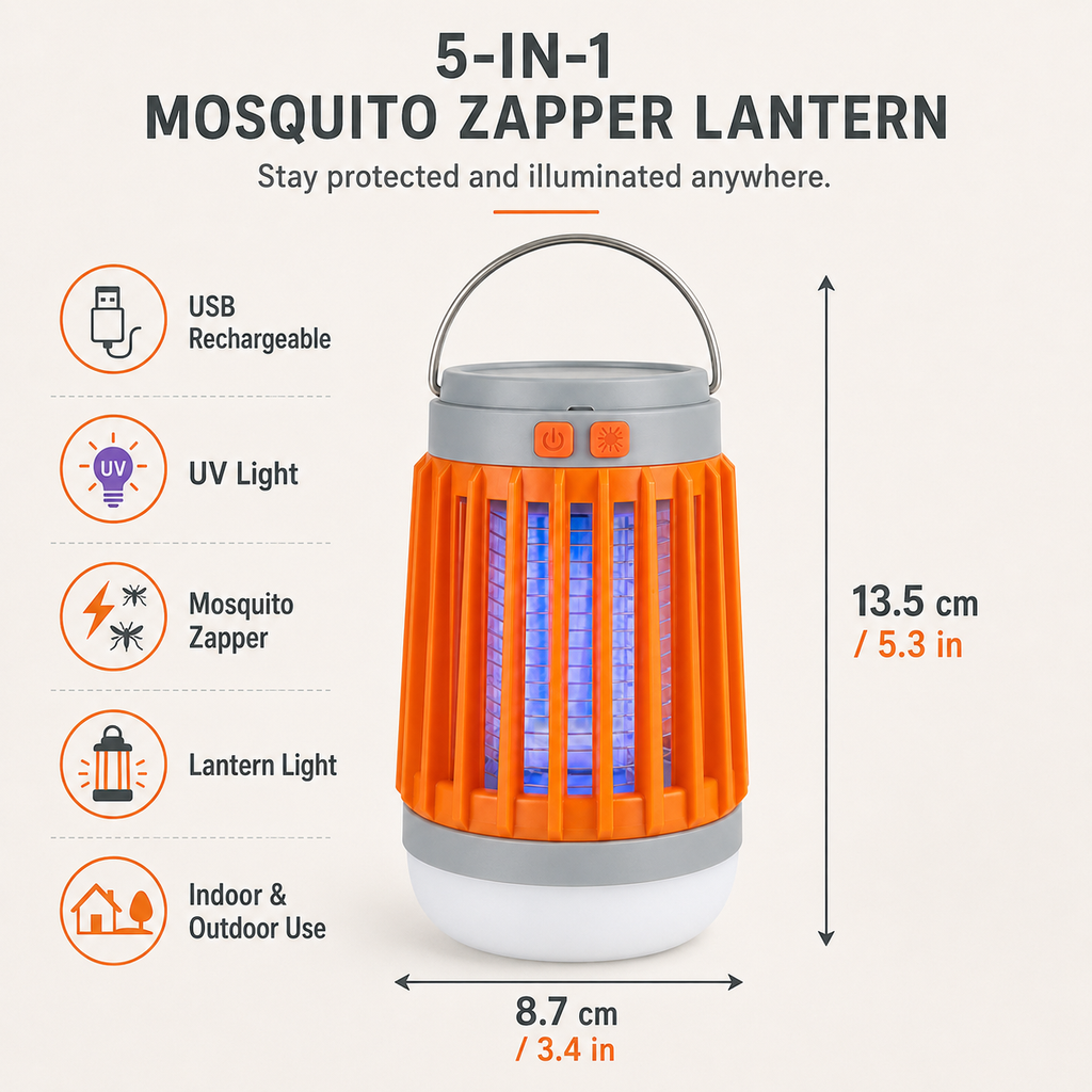 Rechargeable UV Mosquito Zapper Lantern