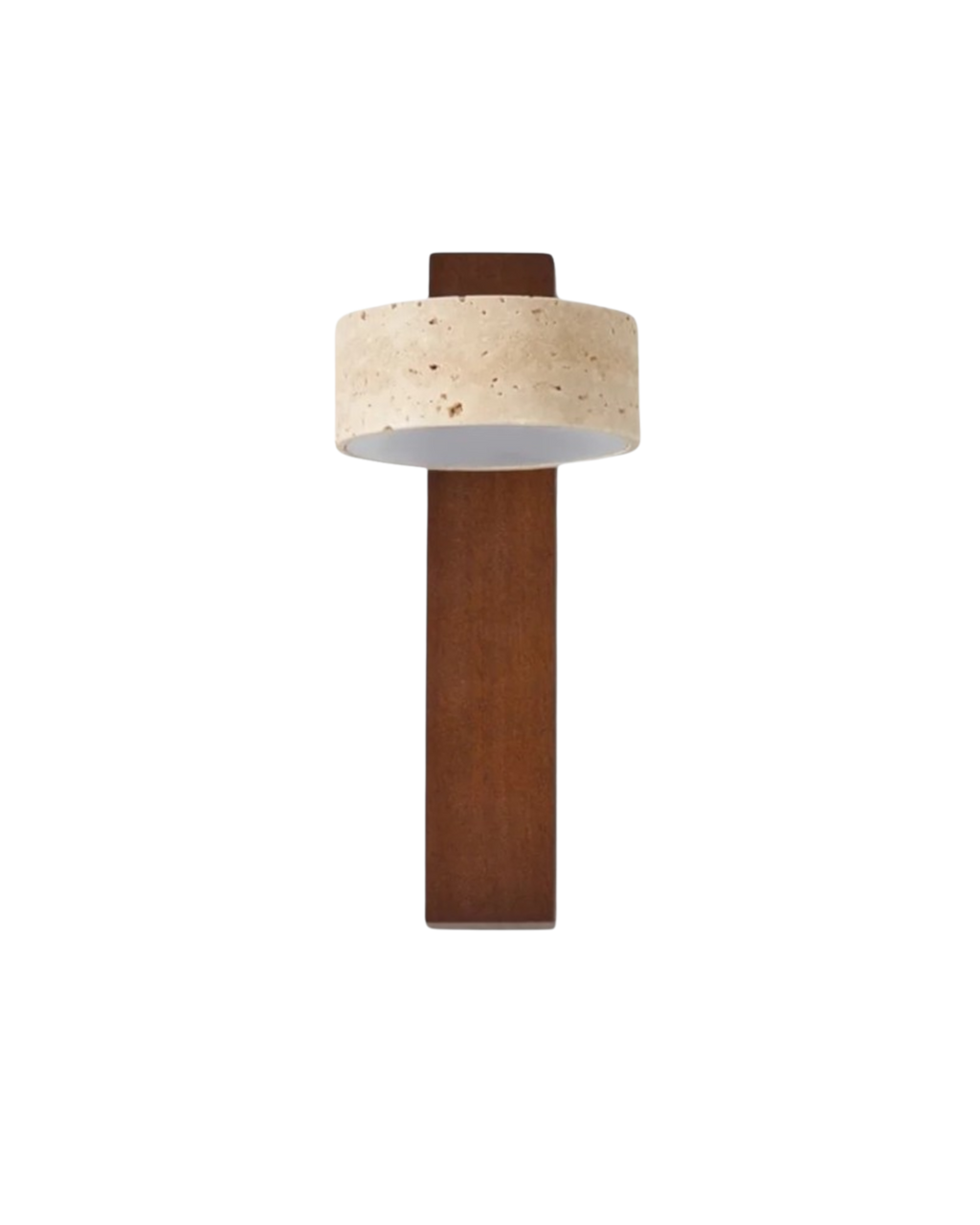 Travertine Stone & Wood Wall Lamp