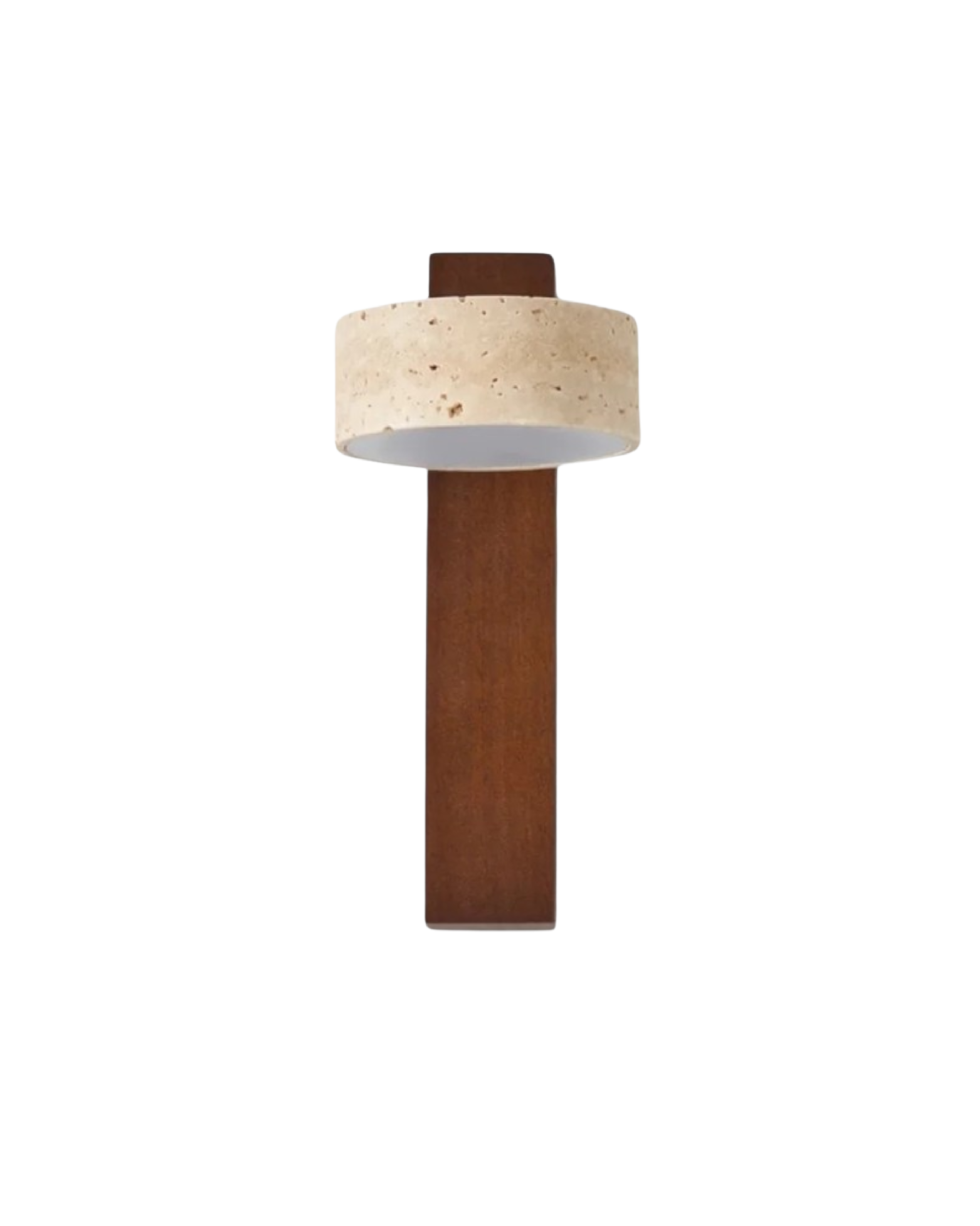 Travertine Stone & Wood Wall Lamp