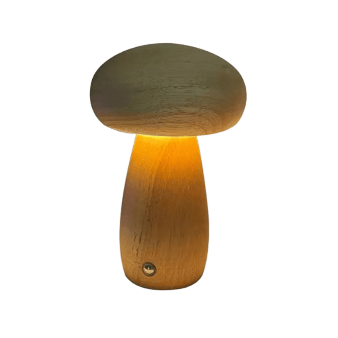 Portobello Wooden Mushroom Night Light