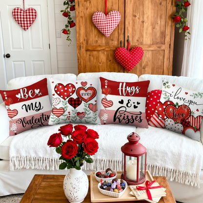 Valentine Heart Print Cushion Cover Set