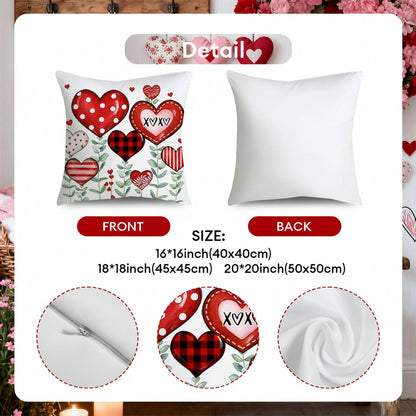 Valentine Heart Print Cushion Cover Set