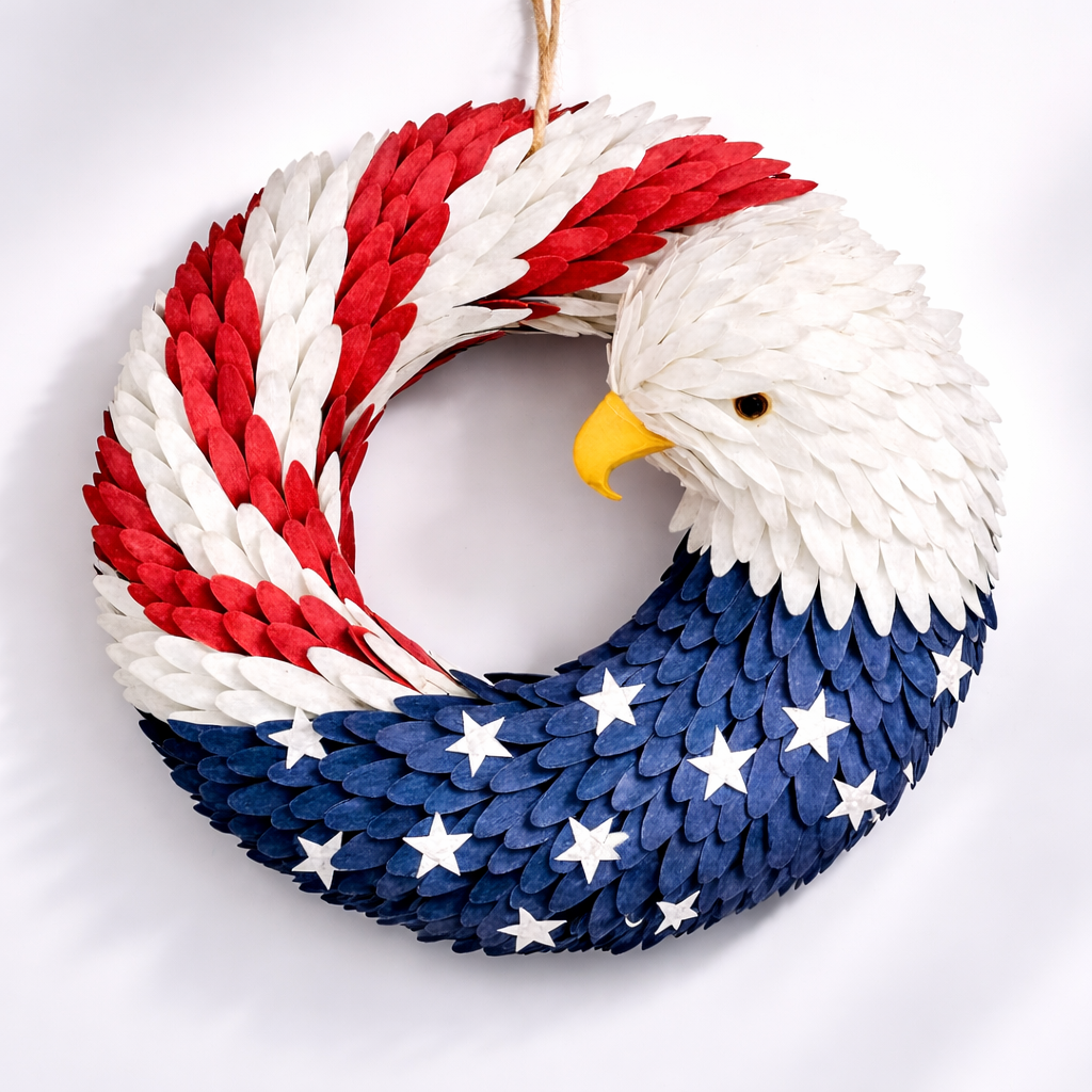 Eagle Boxwood Memorial Wreath Decor
