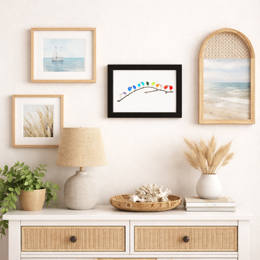 Sea Glass & Driftwood Coastal Wall Art