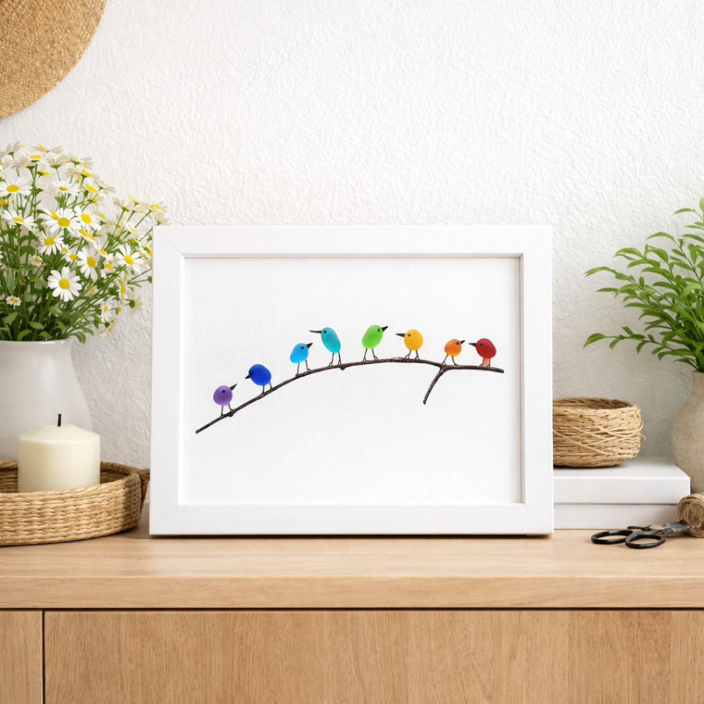 Sea Glass & Driftwood Coastal Wall Art