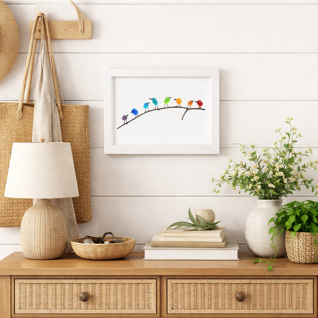 Sea Glass & Driftwood Coastal Wall Art
