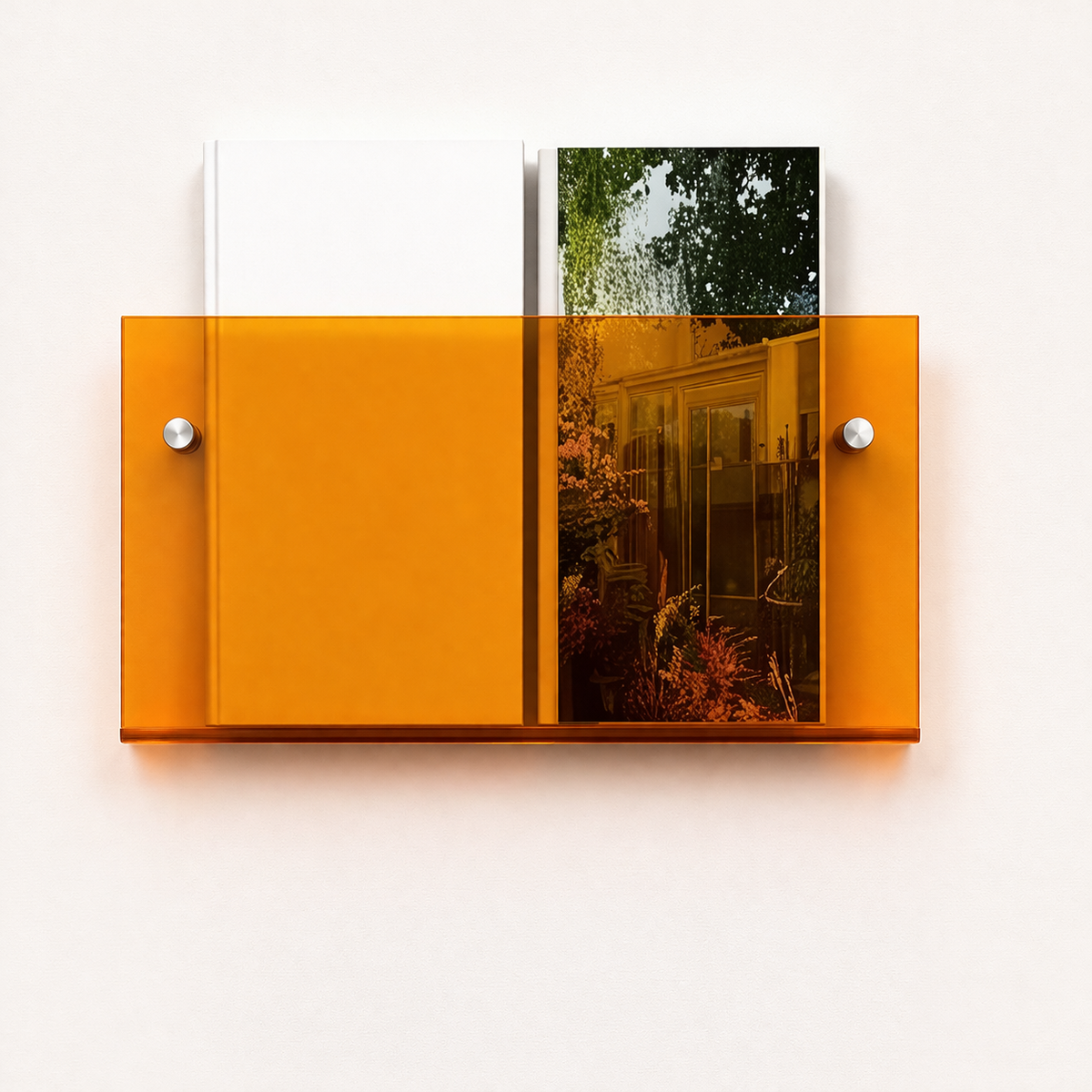 Acrylic Floating Wall Magazine Shelf
