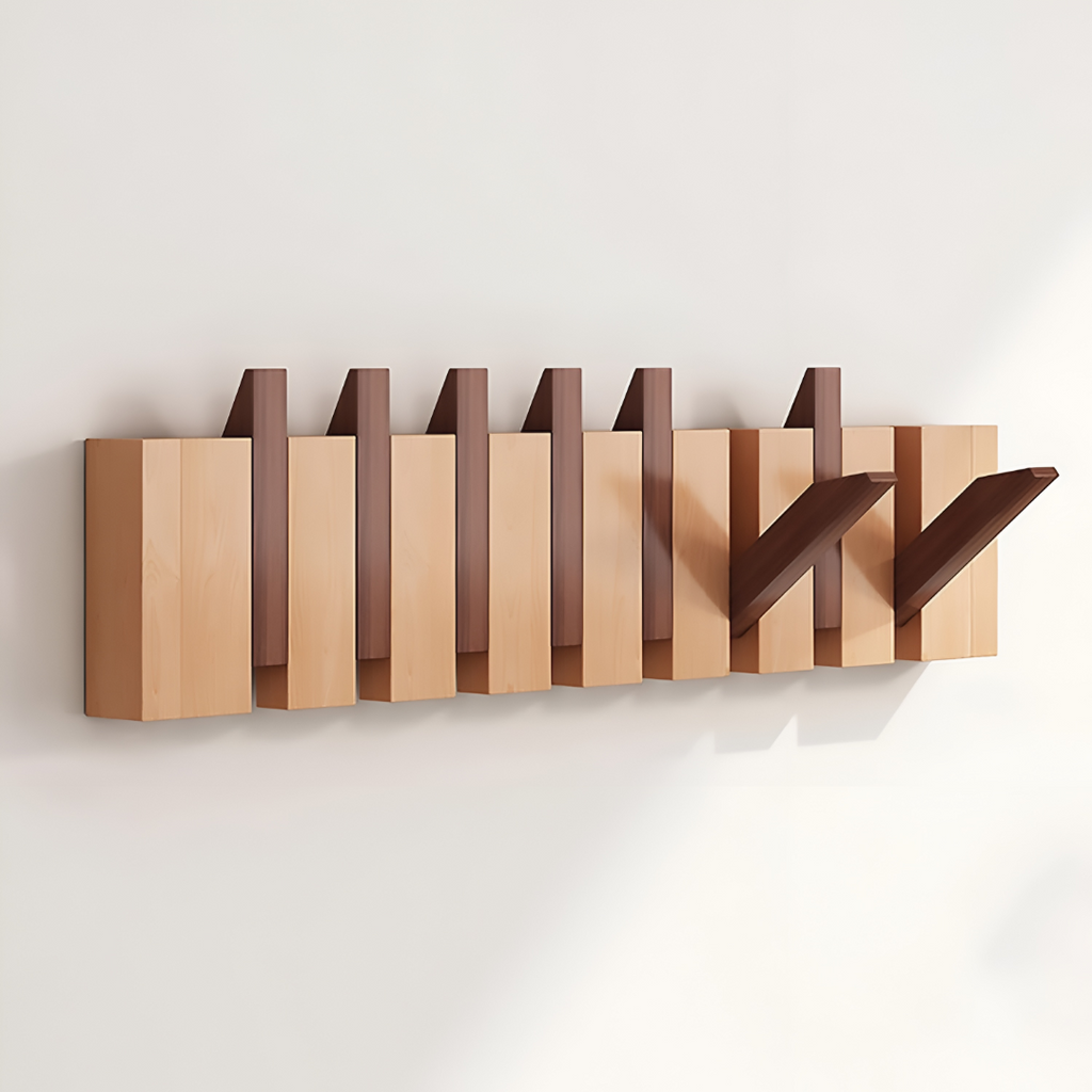 Foldable Wooden Panel Coat Rack