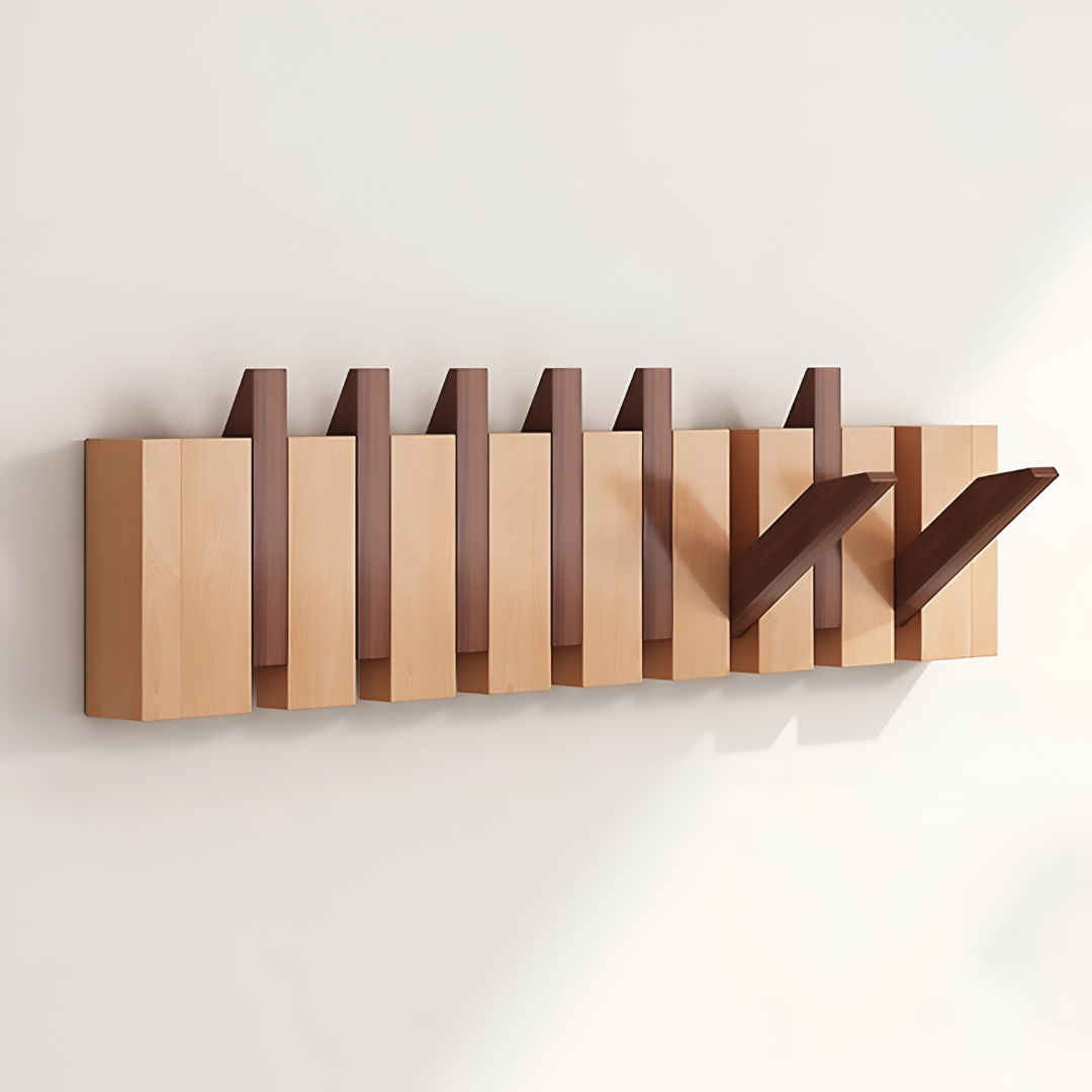 Foldable Wooden Panel Coat Rack
