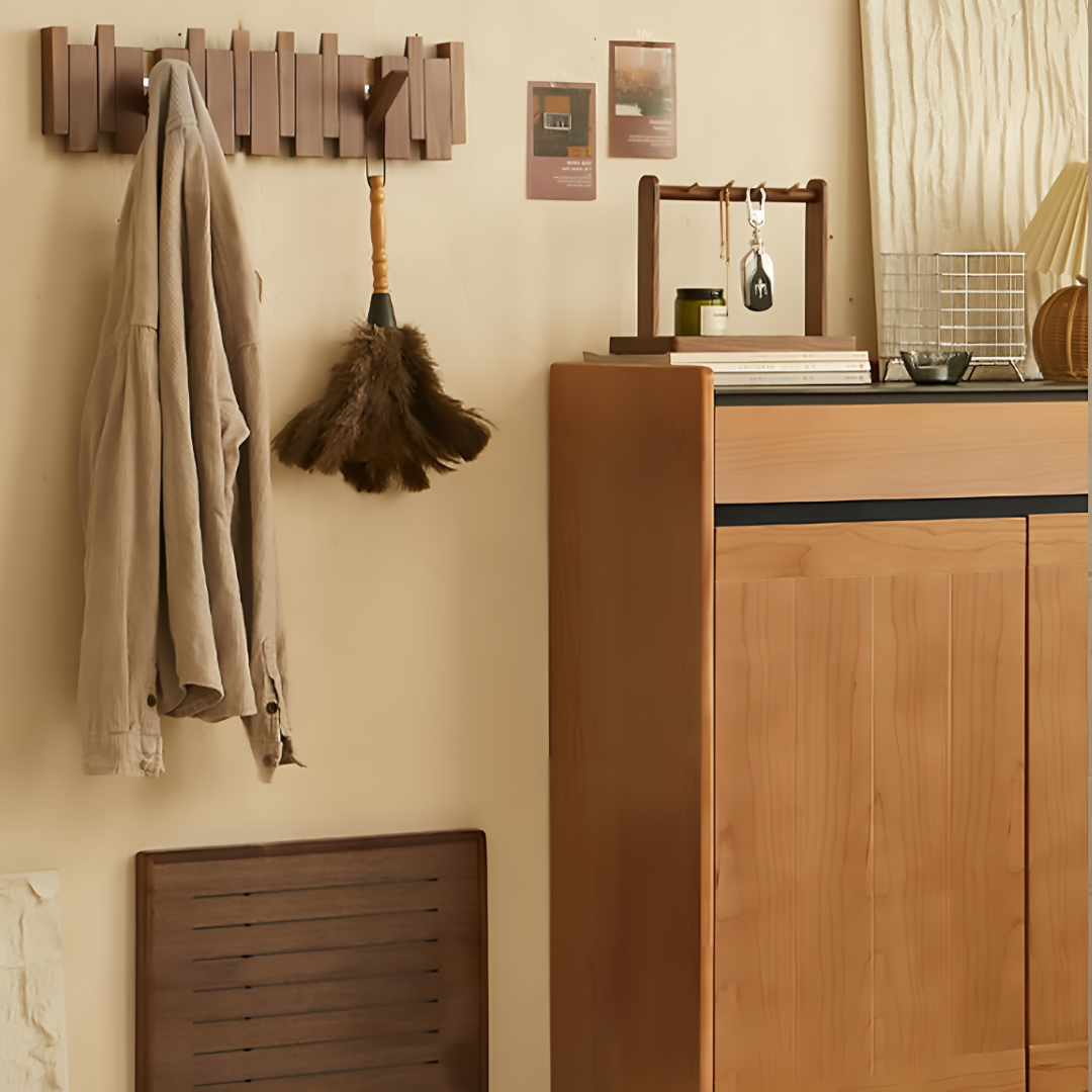 Foldable Wooden Panel Coat Rack
